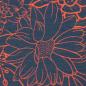 Preview: Baumwolljersey Primavera Blüten Terrakotta auf Dunkelblau by Bienvenido Colorido von Swafing